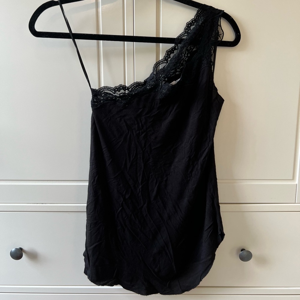 Urban Outfitters Black Lace Tank One Shoulder